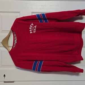 Victoria’s Secret, PINK crewneck, red party in the USA sweatershirt size small*